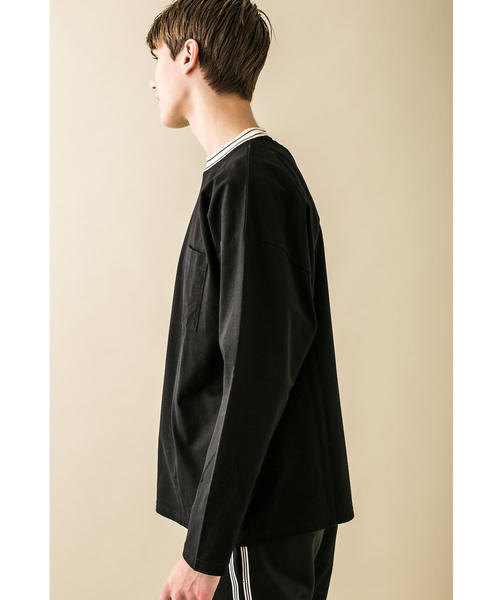 MONKEY TIME(モンキータイム)の「<monkey time> SIL/TJK LINE MOCKNECK LONG SLEEVE/Tシャツ(Tシャツ/カットソー・メンズ・ブラック/ブラウン・M/S/L)」の5枚目の写真