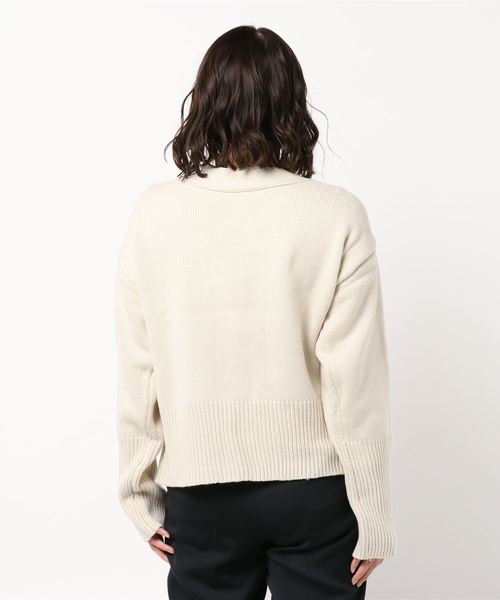 KOBE LETTUCE(コウベレタス)の「トップス⇔カーディガンの2wayバックシャンニット(カーディガン/ボレロ・レディース・グレー/アイボリー/モカ/ブラック・FREE)」の6枚目の写真