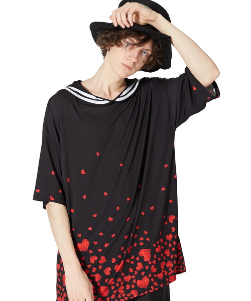 ankoROCK（アンコロック）の「バラバラハートラインセーラーＴシャツ -メガビッグ-（Tシャツ/カットソー・メンズ・A・ONE SIZE）」の3枚目の写真