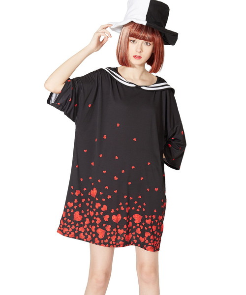 ankoROCK（アンコロック）の「バラバラハートラインセーラーＴシャツ -メガビッグ-（Tシャツ/カットソー・メンズ・A・ONE SIZE）」の4枚目の写真