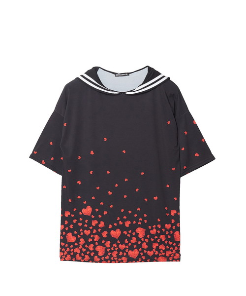 ankoROCK（アンコロック）の「バラバラハートラインセーラーＴシャツ -メガビッグ-（Tシャツ/カットソー・メンズ・A・ONE SIZE）」の6枚目の写真