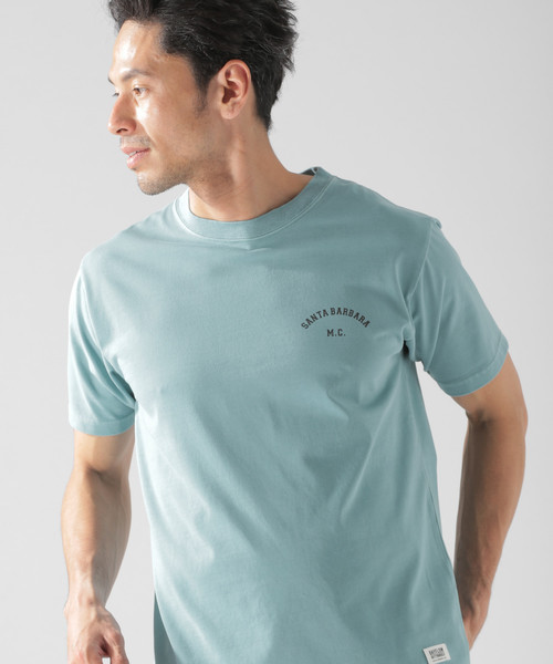 BAYFLOW（ベイフロー）の「ピグメントロゴ S/S ＴEE（Tシャツ/カットソー・メンズ・ピンク/サックスブルー/ベージュ/ホワイト・MEDIUM/SMALL/LARGE）」の3枚目の写真