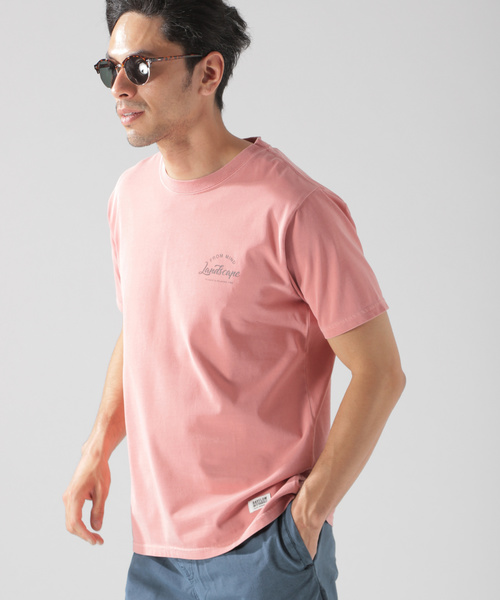 BAYFLOW（ベイフロー）の「ピグメントロゴ S/S ＴEE（Tシャツ/カットソー・メンズ・ピンク/サックスブルー/ベージュ/ホワイト・MEDIUM/SMALL/LARGE）」の4枚目の写真