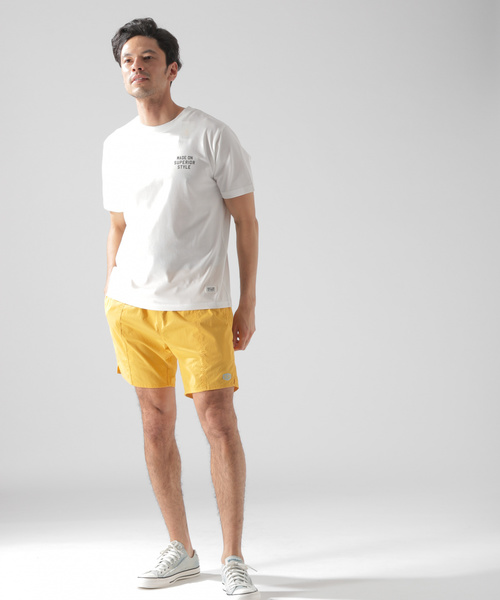 BAYFLOW（ベイフロー）の「ピグメントロゴ S/S ＴEE（Tシャツ/カットソー・メンズ・ピンク/サックスブルー/ベージュ/ホワイト・MEDIUM/SMALL/LARGE）」の5枚目の写真