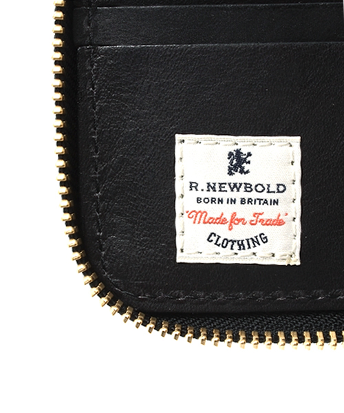 アールニューボールド R.NEWBOLD 財布 ラウンドファスナー ウール × レザー 465 メンズ 日本製 本革 牛革 男性用 （アールニューボールド）の「LEATHER ZIP WALLET⁄805950