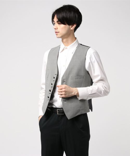 THE SUIT COMPANY(ザ・スーツカンパニー)の「<FORMAL>ヘリンボーン×ハウンドトゥース リバーシブルジレ(ベスト・メンズ・グレー・LL/S/SS/M/L)」の6枚目の写真
