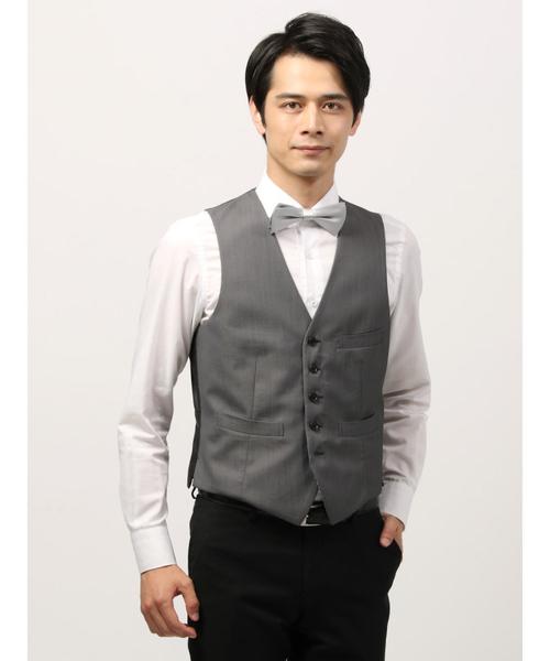 THE SUIT COMPANY(ザ・スーツカンパニー)の「<FORMAL>ヘリンボーン×ハウンドトゥース リバーシブルジレ(ベスト・メンズ・グレー・LL/S/SS/M/L)」の1枚目の写真