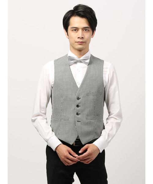 THE SUIT COMPANY(ザ・スーツカンパニー)の「<FORMAL>ヘリンボーン×ハウンドトゥース リバーシブルジレ(ベスト・メンズ・グレー・LL/S/SS/M/L)」の4枚目の写真