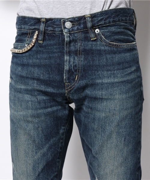 HYSTERIC GLAMOUR（ヒステリックグラマー）の「VLU加工 デニムスリムストレートPT（デニムパンツ・メンズ・インディゴブルー・30inch/31inch/29inch/34inch/28inch/32inch）」の4枚目の写真