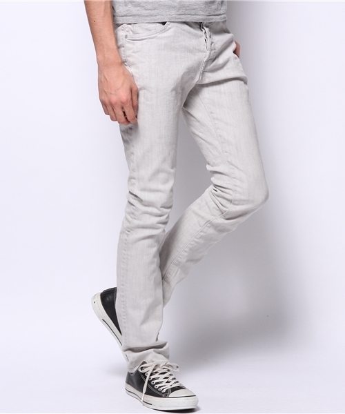 goa（ゴア）の「10ozブリーチデニムスキニーパンツ（デニムパンツ・メンズ・グレー系その他/ブルー系その他・1/2）」の2枚目の写真