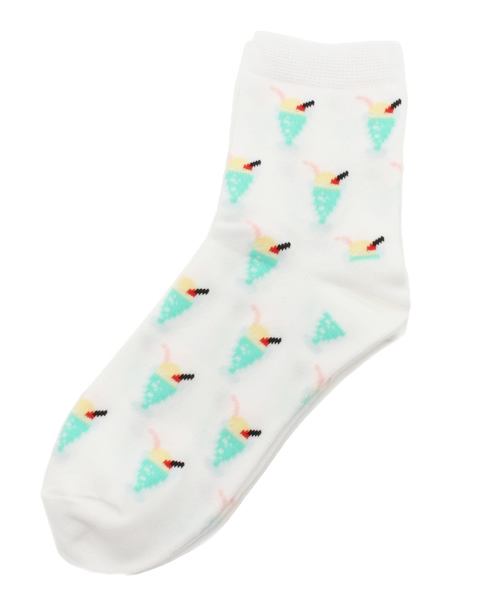 WEGO（ウィゴー）の「WEGO/クリームソーダソックス（ソックス/靴下・レディース・ホワイト/サックスブルー/パープル・FREE）」の2枚目の写真