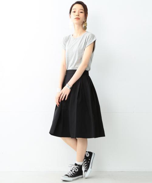 Ray BEAMS（レイビームス）の「Ray BEAMS / ロールアップスリーブ コットン Tシャツ（Tシャツ/カットソー・レディース・ホワイト/シルバー/チャコールグレー/ブラック・ONE SIZE）」の14枚目の写真