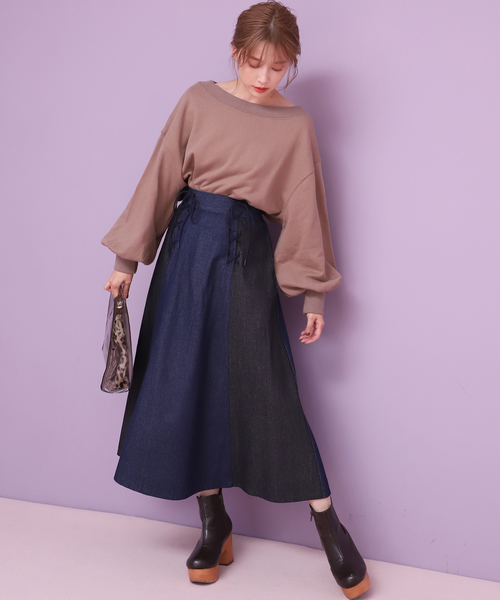 one after another NICE CLAUP(ワンアフターアナザーナイスクラップ)の「ダブルレースアップスカート(スカート・レディース・ブラック/ベージュ/ブラウン/ブルー系その他・FREE)」の19枚目の写真