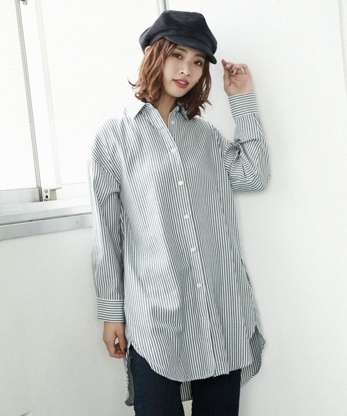 BAYFLOW(ベイフロー)の「ウラキモウロングシャツ(シャツ/ブラウス・レディース・ブラック/ネイビー/グレー/オフホワイト・SMALL/MEDIUM)」の4枚目の写真