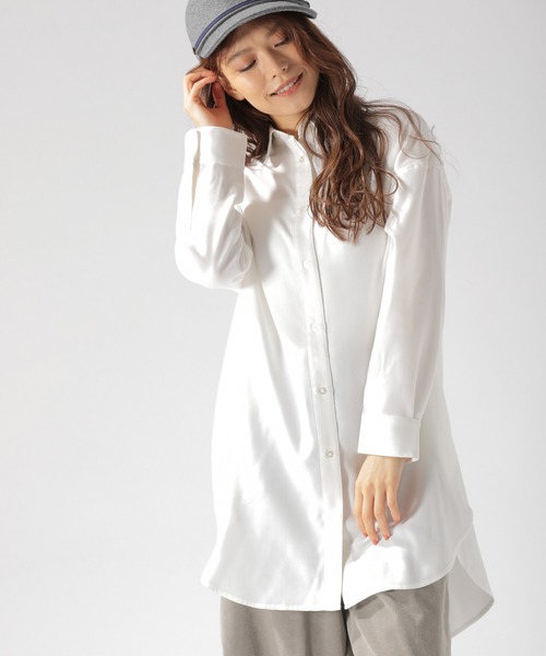 BAYFLOW(ベイフロー)の「ウラキモウロングシャツ(シャツ/ブラウス・レディース・ブラック/ネイビー/グレー/オフホワイト・SMALL/MEDIUM)」の2枚目の写真