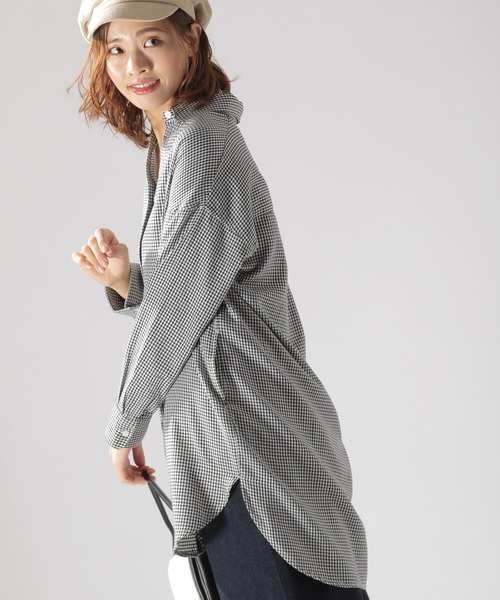 BAYFLOW(ベイフロー)の「ウラキモウロングシャツ(シャツ/ブラウス・レディース・ブラック/ネイビー/グレー/オフホワイト・SMALL/MEDIUM)」の1枚目の写真