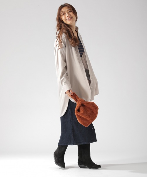 BAYFLOW(ベイフロー)の「ウラキモウロングシャツ(シャツ/ブラウス・レディース・ブラック/ネイビー/グレー/オフホワイト・SMALL/MEDIUM)」の5枚目の写真