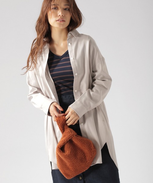 BAYFLOW(ベイフロー)の「ウラキモウロングシャツ(シャツ/ブラウス・レディース・ブラック/ネイビー/グレー/オフホワイト・SMALL/MEDIUM)」の9枚目の写真