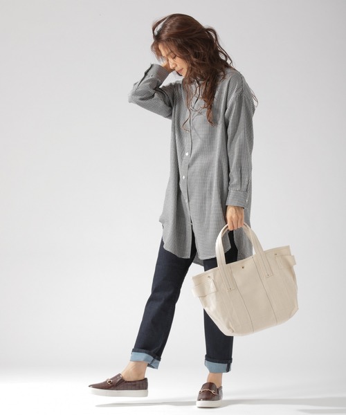 BAYFLOW(ベイフロー)の「ウラキモウロングシャツ(シャツ/ブラウス・レディース・ブラック/ネイビー/グレー/オフホワイト・SMALL/MEDIUM)」の7枚目の写真