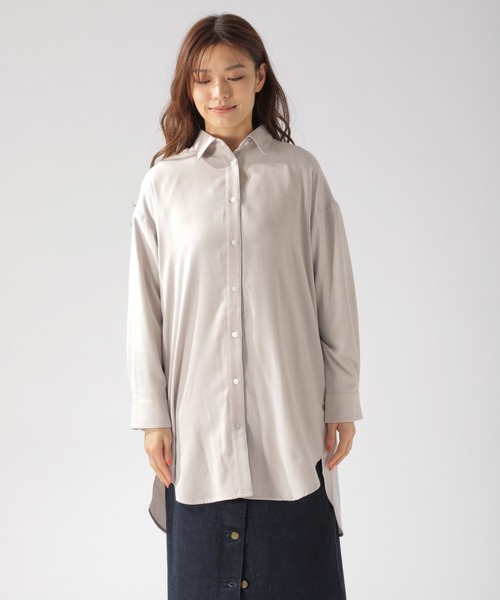 BAYFLOW(ベイフロー)の「ウラキモウロングシャツ(シャツ/ブラウス・レディース・ブラック/ネイビー/グレー/オフホワイト・SMALL/MEDIUM)」の11枚目の写真