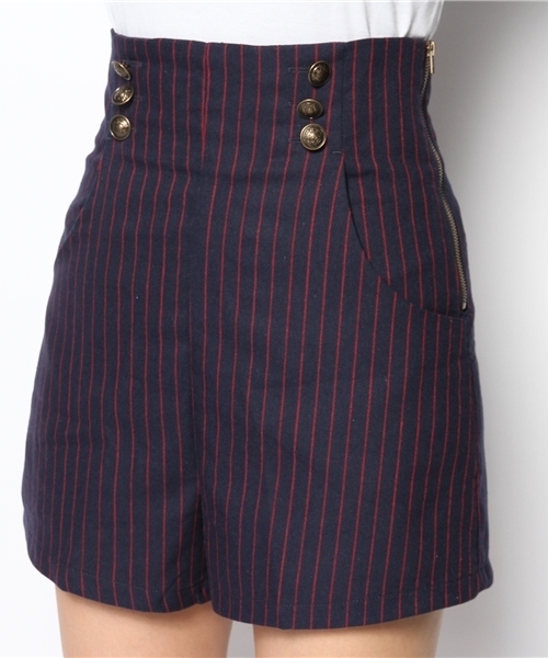 WEGO(ウィゴー)の「WEGO/前ボタンハイウエストショーツ(その他パンツ・レディース・グレー系その他/ブルー系その他・FREE)」の4枚目の写真