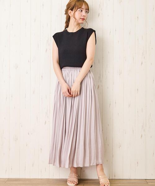 INGNI(イング)の「サテン/プリーツスカート(スカート)」|グレー系その他