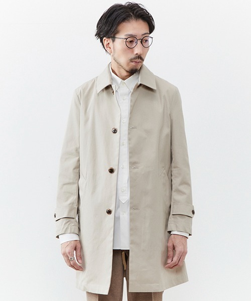 MEN'S MELROSE（メンズメルローズ）の「[WEB限定]バルカラースプリングコート（ステンカラーコート・メンズ・ベージュ/ネイビー/サックスブルー/ピンクベージュ/ブラウン/カーキ/ベージュ系その他/ブルー系その他/ライトベージュ・3/4/5）」の16枚目の写真