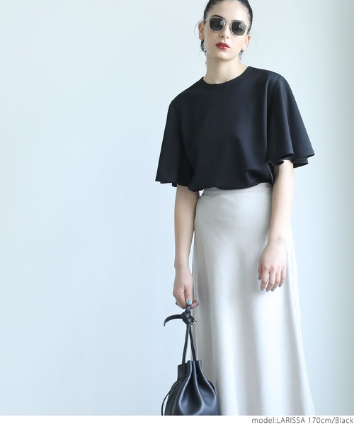 coca(coca)(コカ)の「シンプルフレアTシャツ(Tシャツ/カットソー・レディース・ブラック・ONE SIZE)」の8枚目の写真
