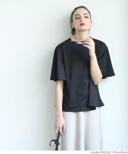 coca(coca)(コカ)の「シンプルフレアTシャツ(Tシャツ/カットソー・レディース・ブラック・ONE SIZE)」の10枚目の写真