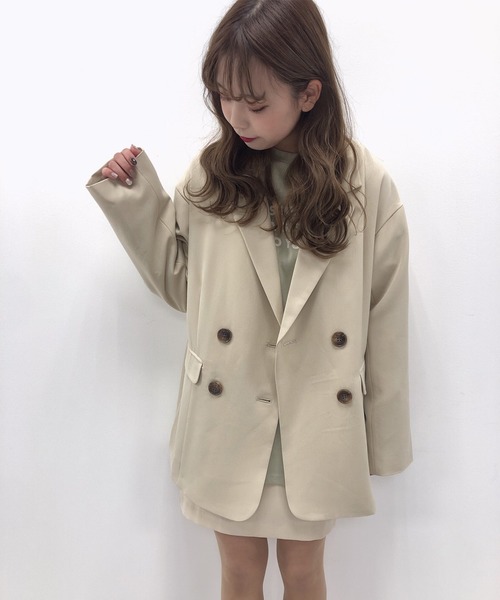 one after another NICE CLAUP（ワンアフターアナザーナイスクラップ）の「NEWテーラードジャケット（テーラードジャケット・レディース・ベージュ/ミント/モカ/チェック・FREE）」の3枚目の写真