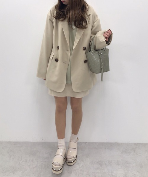 one after another NICE CLAUP（ワンアフターアナザーナイスクラップ）の「NEWテーラードジャケット（テーラードジャケット・レディース・ベージュ/ミント/モカ/チェック・FREE）」の16枚目の写真