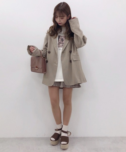 one after another NICE CLAUP（ワンアフターアナザーナイスクラップ）の「NEWテーラードジャケット（テーラードジャケット・レディース・ベージュ/ミント/モカ/チェック・FREE）」の9枚目の写真