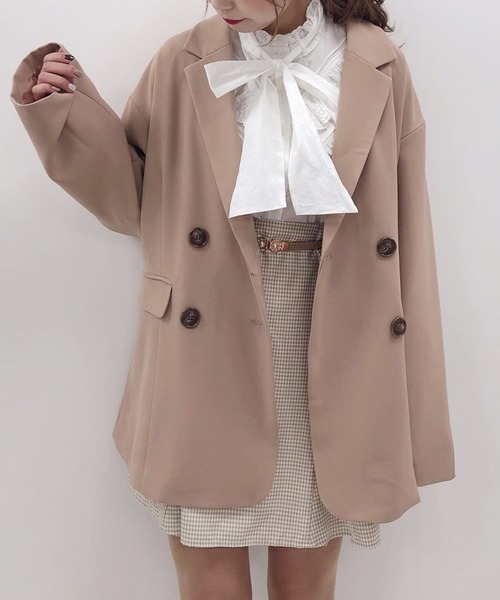 one after another NICE CLAUP（ワンアフターアナザーナイスクラップ）の「NEWテーラードジャケット（テーラードジャケット・レディース・ベージュ/ミント/モカ/チェック・FREE）」の11枚目の写真