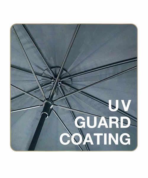 COMMON WARE（コモンウェアー）の「NT:ストライプアンブレラ　　晴雨兼用　日傘　長傘（長傘・レディース・グレー/ネイビー・FREE）」の6枚目の写真