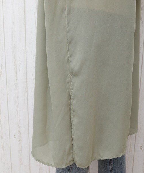 SpRay(スプレイ)の「ジョ-ゼットスリット入りシャツワンピース(ワンピース・レディース・グレイッシュベージュ/ブラック/カーキ・FREE)」の13枚目の写真