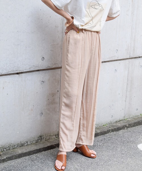 Marient(マリエント)の「楊柳シアーギャザーPT/パンツ(その他パンツ・レディース・ライトグリーン/ライトパープル/ベージュ・FREE)」の4枚目の写真