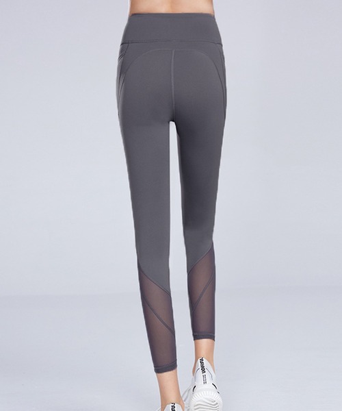 lululemon☆ 透け感メッシュレッグ・ヨガ・ボディースーツ レディース 透け感メッシュハイウエストヨガフィットネス