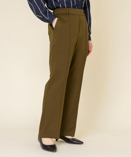 coen（コーエン）の「ツイルジャージーセンタータックパンツ（スラックス・レディース・モカ/ベージュ/ブラック・LARGE/MEDIUM）」の3枚目の写真