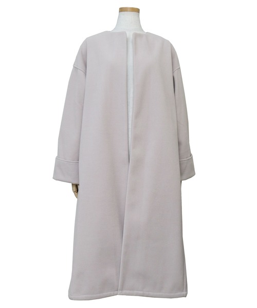 reca（レカ）の「ノーカラーロングコート（ダウンジャケット/コート・レディース・アイボリー/グリーン系その他/グレイッシュベージュ・M/L）」の21枚目の写真