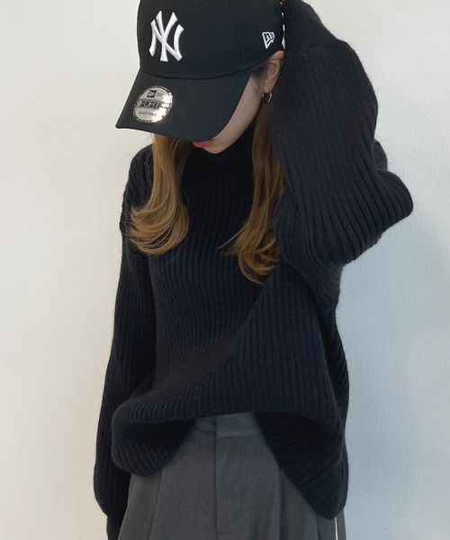 Futier land（フューティアランド）の「タートルバルーンスリーブニットプルオーバー（ニット/セーター・レディース・ブラック/ブルー/アイボリー/グレイッシュベージュ/オレンジ/ライトブラウン/パープル/ピンク/イエロー/グリーン・FREE）」の19枚目の写真