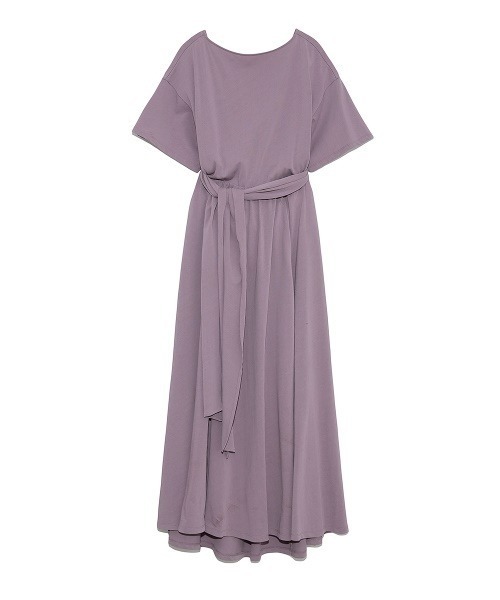 Mila Owen(ミラオーウェン)の「バックカシュクールギャザーフレアワンピース(ワンピース・レディース・チャコールグレー/ベージュ/ラベンダー・1/0)」の9枚目の写真