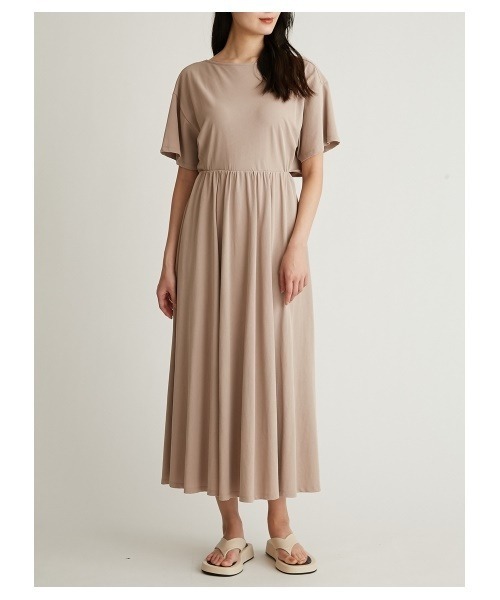 ミラオーウェン こなれ感女っぷり秋色カシュクール フレア ワンピース パープル ミラオーウェン こなれ感 女っぷり カシュクール フレア