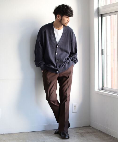 BEAMS（ビームス）の「BEAMS / 美濃和紙 イージー カーディガン（ニット/セーター・メンズ・オフホワイト/チャコールグレー・SMALL/MEDIUM/LARGE/X-LARGE）」の7枚目の写真