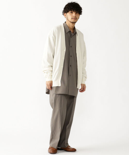 BEAMS（ビームス）の「BEAMS / 美濃和紙 イージー カーディガン（ニット/セーター・メンズ・オフホワイト/チャコールグレー・SMALL/MEDIUM/LARGE/X-LARGE）」の8枚目の写真