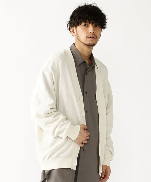 BEAMS（ビームス）の「BEAMS / 美濃和紙 イージー カーディガン（ニット/セーター・メンズ・オフホワイト/チャコールグレー・SMALL/MEDIUM/LARGE/X-LARGE）」の9枚目の写真