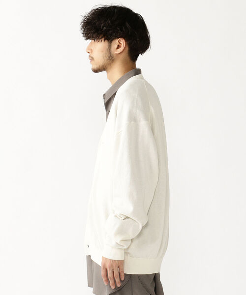 BEAMS（ビームス）の「BEAMS / 美濃和紙 イージー カーディガン（ニット/セーター・メンズ・オフホワイト/チャコールグレー・SMALL/MEDIUM/LARGE/X-LARGE）」の6枚目の写真