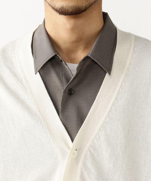 BEAMS（ビームス）の「BEAMS / 美濃和紙 イージー カーディガン（ニット/セーター・メンズ・オフホワイト/チャコールグレー・SMALL/MEDIUM/LARGE/X-LARGE）」の4枚目の写真