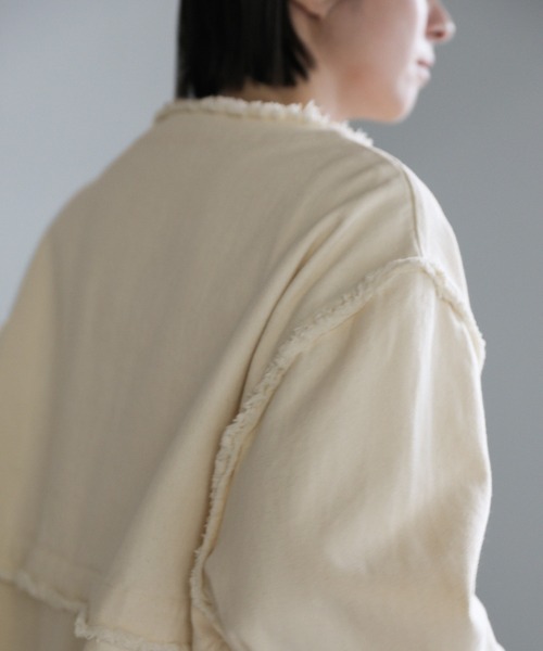 select MOCA（セレクトモカ）の「2wayデニムジャケット（デニムジャケット・レディース・イエロー/インディゴブルー/ミント/アイボリー/ダークインディゴブルー/ブラック・FREE/SMALL）」の14枚目の写真