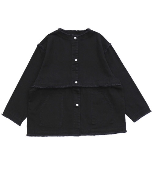 select MOCA（セレクトモカ）の「2wayデニムジャケット（デニムジャケット・レディース・イエロー/インディゴブルー/ミント/アイボリー/ダークインディゴブルー/ブラック・FREE/SMALL）」の15枚目の写真