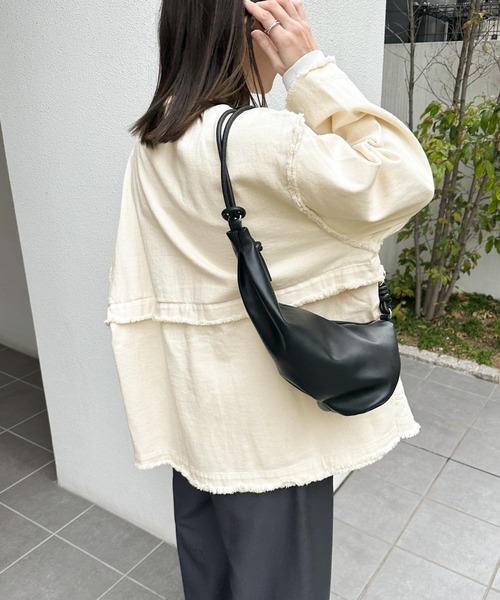 select MOCA(セレクトモカ)の「2wayデニムジャケット(デニムジャケット・レディース・イエロー/インディゴブルー/ミント/アイボリー/ダークインディゴブルー/ブラック・FREE/SMALL)」の19枚目の写真